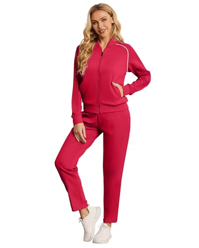 BASICDOT Jogginganzug Damen Set Lang Trainingsanzug Zweiteiler Frauen Freizeitanzug Langarm Reißverschluss 7017-L BASICDOT Jogginganzug Damen Set Lang Trainingsanzug Zweiteiler Frauen Freizeitanzug Langarm Reißverschluss 7017-L