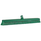 Vikan 31952 24" Heavy-Duty Push Broom, Soft/Stiff, Green