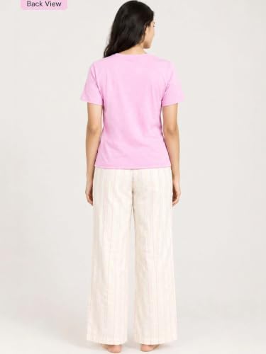 Image of Marks & Spencer Women's Pure Cotton Pyjama Set with Woven Bottoms