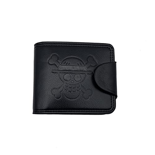Men's Punk Wallet Gothic Money Clip Bifold Skeleton Pocket Wallet For Men Black Skull Cash Holder Safe Purse With Magnetic Button (Black) #TOP22