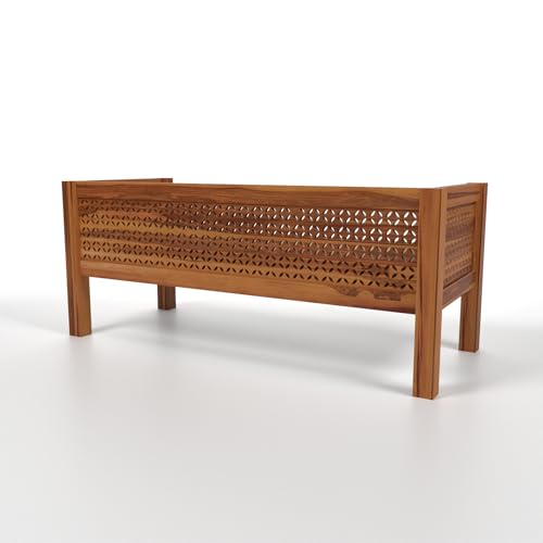Image of Sheesham Wooden 3 Seater Sofa for Living Room | Rosewood Cushion Sofa | Solid Wood Sofa Set for Lounge