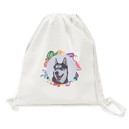 Sac en tissu pliable gros chien snow husky photo sac à sangle vrac