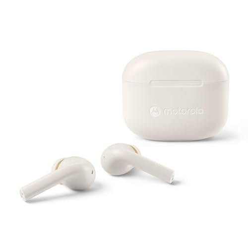 Motorola Moto Buds 065 - True Wireless, Ear Buds, Noise Isolation and 17 Hours Playtime, Touch Control on Both Earbuds, IPX4 Water Resistant, ENC mic for Clear Voice Calls. (Tofu)