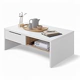 LEICHTE MONTAGE - Der Wohnzimmertisch ist dank der detaillierten Anleitung schnell & leicht montiert und somit für Anfänger geeignet. Das Montage-Material ist inklusive. Maße: 110 x 40 x 65 cm (B/H/T).