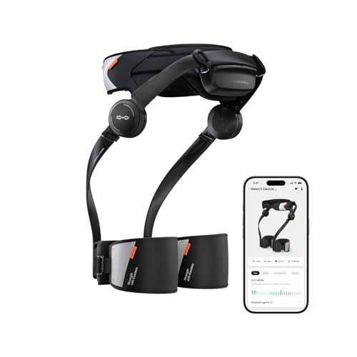 Hypershell X Carbon Exoskeleton, Leg Strength with 800W Output, 17.5km Battery Range, 10 Intelligent Modes, AI-Powered Wearable Exoskeleton for Daily Activities, Walking, 2 Batteries, No Adapter