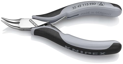 Alicates electrónicos con puntas semicirculares ESD ángulo 45 grados multicomponente KNIPEX 3542115 4