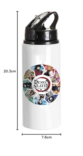 Image of Demon Slayer Printed Sipper Water Bottle Aluminium Sublimation Bottle with Leak-Proof Cap Lightweight & Durable Stylish Bottle for School Gym Travel & Sports Use (DS-2-750 ml)
