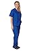 Women's Scrub Set - Medical Scrub Top and Pant, Dark Royal Blue, Medium