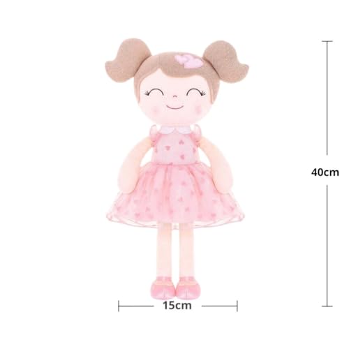 Gloveleya Baby Doll Valentines Day Gifts I Love You Gifts Soft Toy Plush Dolls Pink Flocking Heart Girl