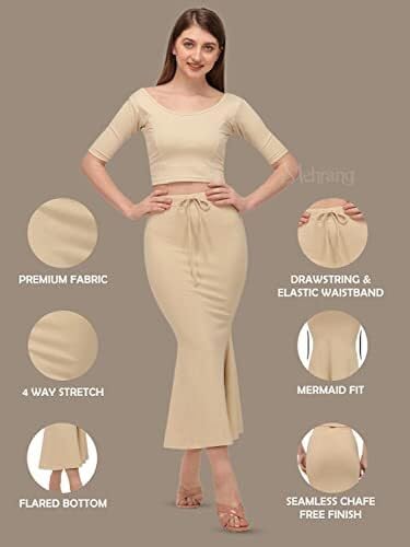 Image of Women's Perfect Curvy Look Saree Shapewear (Fish Baby Pink 2XL S90)
