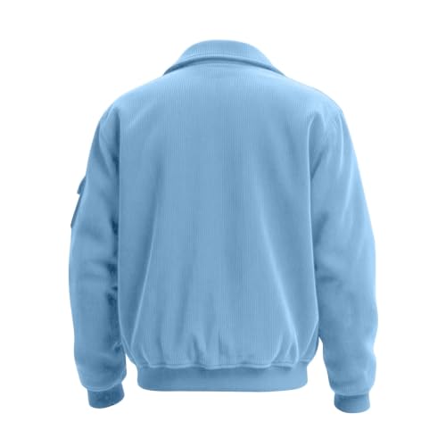 Corduroy Jacket Men Vintage Long Sleeve Button Down Shirt with Pockets - image 4