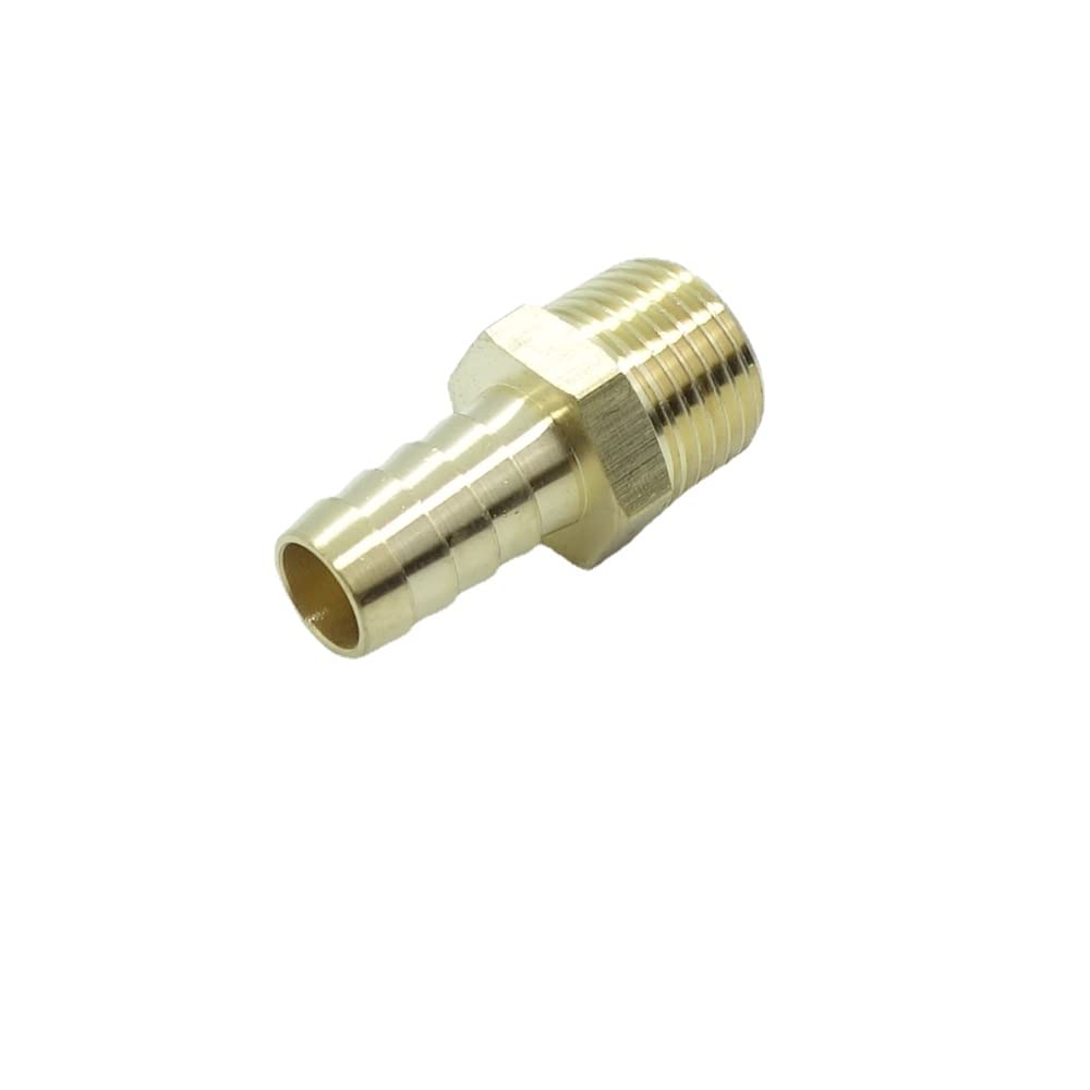 5 Pcs Brass Hose Barb Fittings 1/2" Barb to 1/2 NPT Male Pipe Adapter — view 3