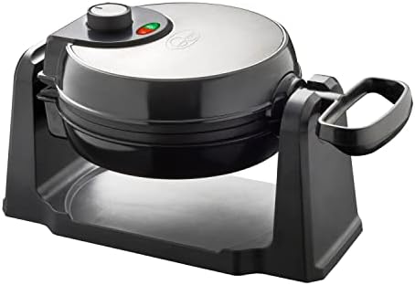Quest 35969 Rotating Belgian Waffle Maker / Non Stick Plates / Temperature Control / Cooks up to 4 Waffles / 1000W