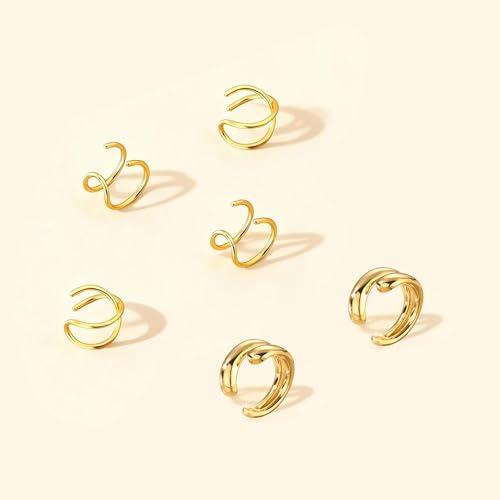 Image of Ear Cuffs Non Piercing Chunky Ear Cuff Earrings for Women Non Tarnish Clip on Cartilage Earrings Trendy Jewelry No Pierced Ears Fake Earring Set Fashion Accessories Jewelry Birthday Gifts