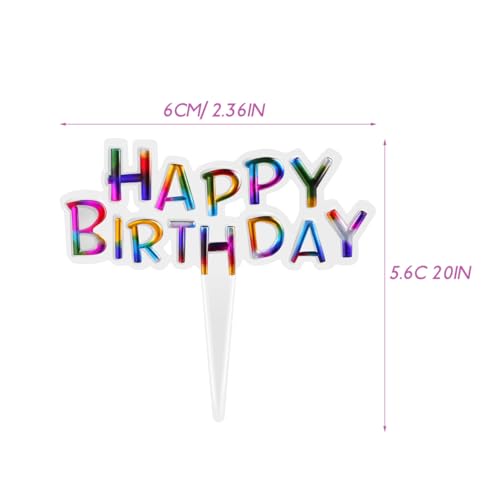 PRETYZOOM Happy Birthday Cake Toppers 100 Pcs Cake Picks with Sharp Tips for Easy Insertion Plastic Decorations for Birthday Cakes Cupcake Decorations Party Centerpiece by PRETYZOOM - Used condition - Image 4