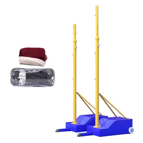 Volleyball/Badminton Poles,Volleyball Set for Backyard Adjustable Height Poles,Portable Volleyball Poles with Net Outdoor,Heavy Duty Badminton Nets Sets,for Adults Youth
