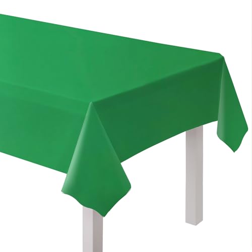 amscan 9915405-208 - Tovaglia in plastica ecologica e riutilizzabile, 2,74 m, colore: Verde