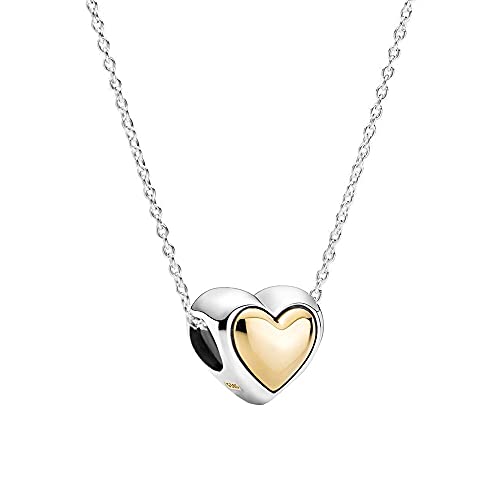Halskette Gewölbter Goldener Herz-charme Für Armbänder 925 Sterling Silber Perlen Halskette Passt Pandora Armband Frauen Schmuck Cover