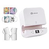 LOKLIK Impress Auto Tumbler Heat Press - Mug Heat Press Machine with 4 Pack Mugs Set & A4 Sublimation Paper, 20 Sheets, 120 GSM - Printmaking Kit, Vinyl Transfer Printing, Auto Shut-Off Craft Printer