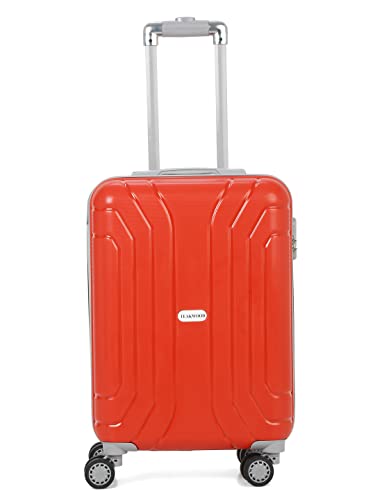 Image of TEAKWOOD LEATHERS Unisex Hard RED Cabin Trolley Bag