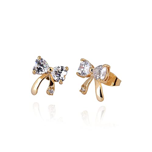 Boucles d'oreilles nœud papillon or jaune 9K : le cadeau romantique idéal pour elle