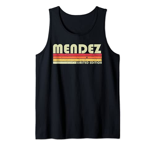 MENDEZ - Reunión de cumpleaños con texto en inglés "Apellidos" Camiseta sin Mangas