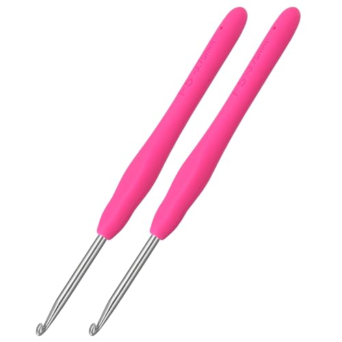 2Pcs 3.75mm Crochet Hooks, Ergonomic Crochet Hook for Arthritis and Beginners, Extra Long, Smooth, Comfortable (Size F / 3.75mm)