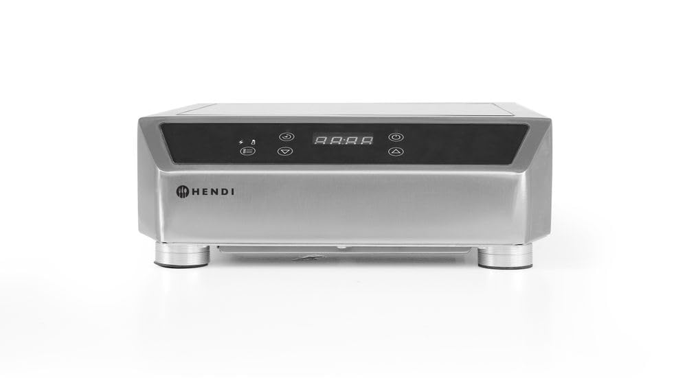 HENDI Plaque de cuisson à induction de table professionnelle, commande tactile, 60-240°C, 230V, 3500W, 342x431x(H)116mm, acier inoxydable