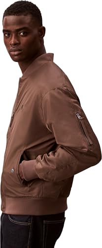 Calvin Klein Herren Bomberjacke Jeans Hero mit Reißverschluss, Braun (Warm Oak), S – Ansicht 3