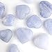 Blue Heart Shaped Stones, Natural Carved Polished Rocks, Collectible Keepsake (Pack of 2)