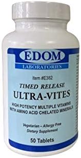 Ultra Vites Timed Release - Vegetarian - Allergy Free -Gluten Free - Multivitamin with Minerals - 50 Tablets - One A Day
