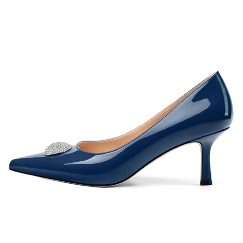 Women's Pumps, with an Elegant Pointed - Closed - Toe, Sparkling Rhinestones, are Highly Versatile for Work, Parties, Weddings and Other Formal Events.2.5 - inch2