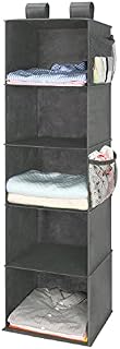 MaidMAX Foldable Shelf, Storage Shelf, Organizer Storage Shelf, Clothes Organizer, Storage Cabinet with 4 Side Pockets, Grey, 30.5x29x106cm