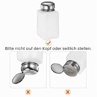 sourcing map Lösemittel Alkohol Spender 180ml(6oz) Drückbare Flüssigkeit Spender Pumpe mit Dichtung Edelstahl Deckel für Aceton Reiniger Poliermittel Entferner Weiß – Ansicht 4