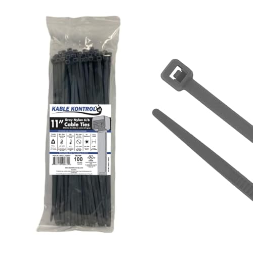 Image of 11 inch Color Cable Ties, 50 lb. Test, (100 Pack - All One Color) (Grey)