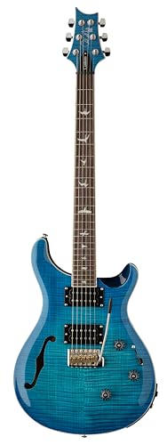 Amazon.com: PRS SE Custom 24 Semi-Hollow Piezo, Lake Blue