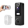 FineLuck Video Doorbell Camera Wireless with Doorbell Receiver, Battery Powered, AI Human Detection, 2-Way Talk, 2.4G WiFi Only, Cloud Storage (Sold Separately), Night Vision (Black)