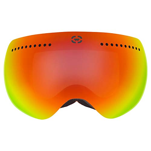 Winterial Magnetic Ski and Snowboard Goggles, Includes 2 Interchangeable Lens and Case, One Size Fits All, Orange