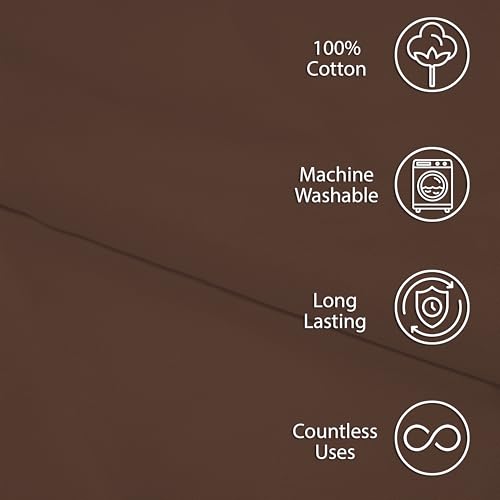Image of R home Solid Cotton Table Napkins, Soft Cloth Napkins for Dining Table, Reusable & Washable, Ideal for Formal Dining, Cocktail Nights, Weddings, Home Bar & Table Decor (6, Cocoa Brown)