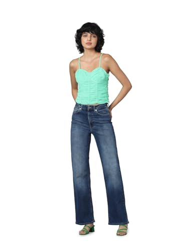 Image of ONLY Fitted Rouche Detail Crop Top