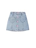 BEAUDRM Girl's Heart Pattern High Waist A Line Skirt Casual Regular Fit Short Denim Skirts Medium Wash 5Y