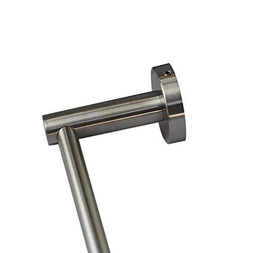 Premium Modern Single Towel Bar Rack W/Round Base (24 Inches)- Brushed Finish, Made From Stainless Steel, Water And Rust Proof, Wall Mounted, Easy To Install #TOP6