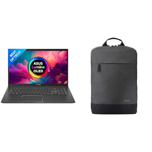 Image of ASUS VivoBook K15 OLED (2021), 15.6 inch (39.62 cms) FHD OLED, Intel Core i3-1115G4 11th Gen, (8GB RAM /512GB SSD), K513EA-L312WS BP1504 Laptop Bag (Grey)