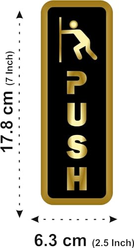 Kubik Letters Acrylic Push Pull Signage Nano Self-Adhesive Black Golden Sign For Business Shop Stores Cafes Shops Hospital School Office Hotel Restaurant Hotel Company Malls