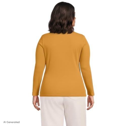 Image of Lands' End Women's Cotton Rib Knit T-Shirt