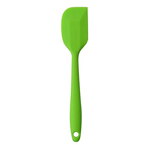 L-FENG-UK Round Angled Head Heat Resistant Soft Flexible Silicone Spatulas for Scraping Baking Cooking Decorating (Green)