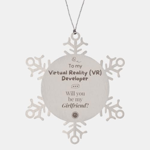 Virtual Reality (VR) Developer Gift, Long-Lasting Metal Ornament for Girlfriend, Proposal Card Hanging, I Love You, Surprise on Christmas Tree | Be My Girlfriend