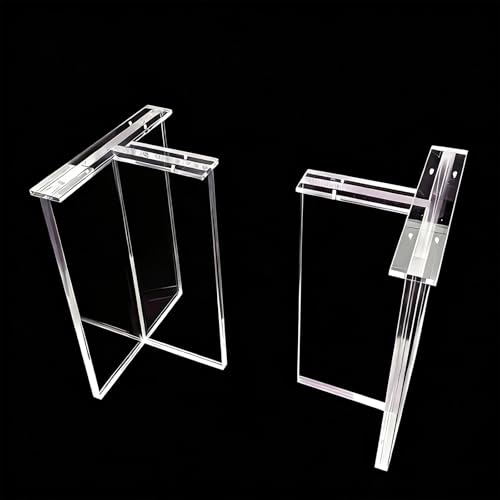 WNGJZZYC Patas de Mesa de Acrílico en Forma de T, Juego de 2 Patas de Escritorio Flotantes, Pata de Mueble de Panel Grueso de 2 cm, para Sala, Oficina, Dormitorio, Cocina(60x20x70cm/24x8x28in)