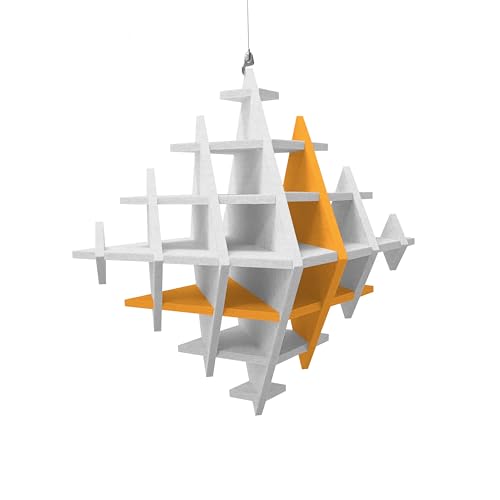 platino24 „CUBO“ 3D-Akustik-Objekt Würfel für optimale Raumakustik I Schallabsorber für Decke in innovativem Design I Größe: 40 cm I Recyclebares & anhaltendes Absorber-Element