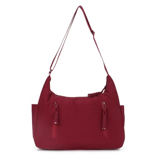 EVEOUT Bolsos de Hombro de Nylon para Mujer Gran Capacidad Bolsos Bandolera Ligero Nylon Shopper Bolso Tote para Trabajo Viaje Universidad